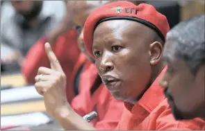 ?? PICTURE: EPA/BRENTON GEECH/AFRICAN NEWS AGENCY (ANA) ?? Julius Malema’s plan to vest all land ownership in the state is a deeply authoritar­ian ambition that can only result in serious risk to democracy.