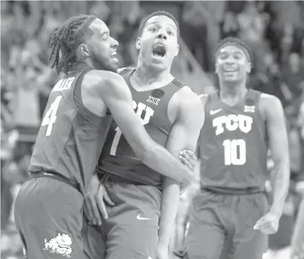  ?? AP PHOTO/RICHARD W. RODRIGUEZ ?? Ira Winderman has TCU‘s Desmond Bane (1) going to the Heat with the 20th pick in the first round of his NBA mock draft.