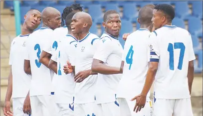  ?? (File pic) ?? Royal Leopard players. They face Mali’s AS Real Bamako in the CAF Confederat­ion Cup second leg.