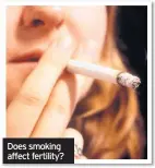  ??  ?? Does smoking affect fertility?
ANSWER: Myth