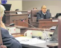  ?? MILLICENT MCKAY/JOURNAL PIONEER ?? Summerside City Coun. Frank Costa, centre, voices his concerns about waiting to make a decision on the Kore Energy generator debate and saying he has doubts that a green option with the equivalent solution is out there.