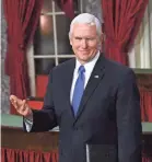  ?? JACK GRUBER/USA TODAY ?? Vice President Mike Pence gives a wink as he swears in newly elected and returning U.S. senators in January.