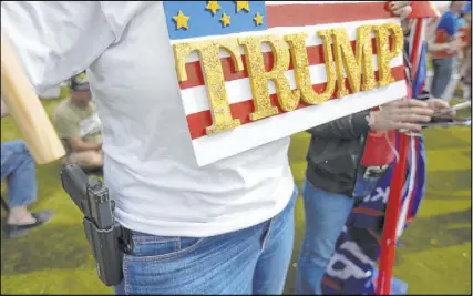  ?? Ellen Schmidt Las Vegas Review-Journal ?? Stacie Hiebert of Pahrump attends the March for Trump on Oct. 17 in Las Vegas. The Trump reelection campaign held training events for volunteers across Nevada on Saturday.