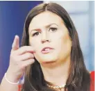  ??  ?? HABLÓ. Sarah Huckabee Sanders, secretaria de prensa de Trump.