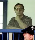  ??  ?? Leoluca Bagarella Oggi 74enne e detenuto a Sassari, la foto lo ritrae a processo nel 1995