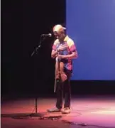  ??  ?? Venezuelan musician Wuilly Arteaga thanks the audience after playing the violin at the Alice Tully Hall in New York’s Lincoln Center. — AP