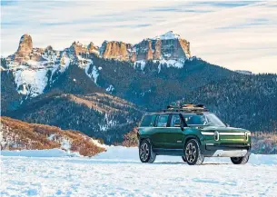  ?? BEN MOON AFP/GETTY IMAGES ?? The Rivian R1S SUV is due to reach U.S. consumers in 2020 with a global rollout in 2021.