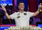  ?? Las Vegas Review-journal file ?? Hossein Ensan of Germany celebrates after winning the World Series of Poker Main Event in 2019 at the Rio.