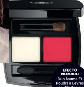  ??  ?? EFECTO MORDIDO Duo Baume Et Poudre à Lèvres en 410 Rosso Pompeiano (35 €).