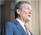  ?? COLE BURSTON THE CANADIAN PRESS
FILE PHOTO ?? Toronto Mayor John Tory was the subject of a conflict of interest complaint over the city’s ActiveTO program and his ties to the Rogers corporatio­n. Tory, who is seeking a third term in office, has denied the allegation.