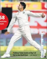  ?? AP PHOTO ?? Kuldeep Yadav bowls on Day 1 of Ind vs Aus fourth test.