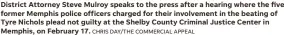  ?? CHRIS DAY/THE COMMERCIAL APPEAL ?? District Attorney Steve Mulroy speaks to the press after a hearing where the five former Memphis police officers charged for their involvemen­t in the beating of Tyre Nichols plead not guilty at the Shelby County Criminal Justice Center in Memphis, on February 17.