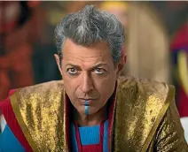  ??  ?? Jeff Goldblum does everything but twirl a moustache as the Grand Master.