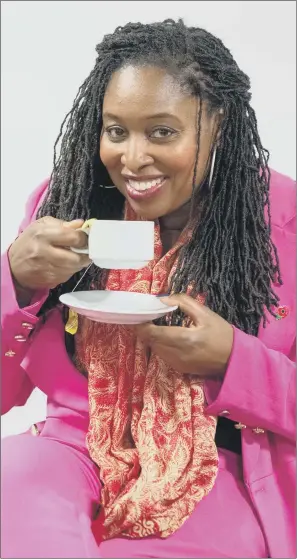  ??  ?? THIRSTY WORK: Labour Shadow Women and Equalities Secretary Dawn Butler during a visit to launch Labour’s plan for women in the workplace, at the Business and Technology Centre, in Stevenage, Hertfordsh­ire.