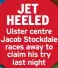  ?? ?? JET HEELED Ulster centre Jacob Stockdale races away to claim his try
last night