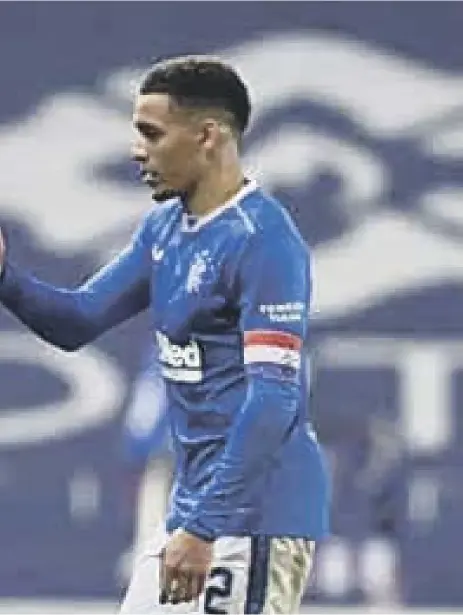  ??  ?? 2 The English connection at Rangers: Manager Steven Gerrard and captain James Tavernier have been key figures as the Ibrox club has forged ahead