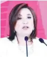  ?? ?? ▮ La candidata presidenci­al de Fuerza y Corazón por México en conferenci­a de prensa.