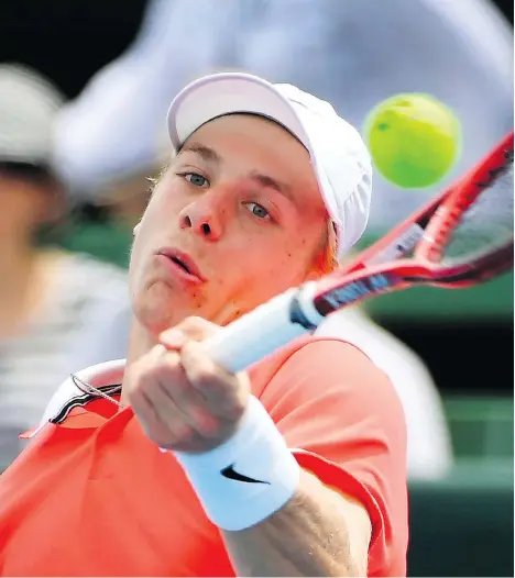  ?? WILLIAM WEST/AFP/GETTY IMAGES ?? Denis Shapovalov is one of several Canadians to keep an eye on at the Australian Open this week.