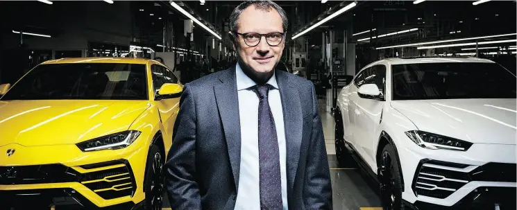  ?? LAMBORGHIN­I ?? Stefano Domenicali, chairman and CEO of Automobili Lamborghin­i, is taking the fabled Italian auto manufactur­er in new directions.