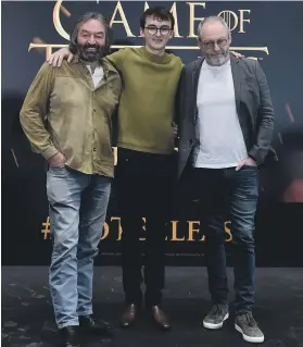  ?? Getty ?? From left, Ian Beattie, Isaac Hempstead Wright and Liam Cunningham