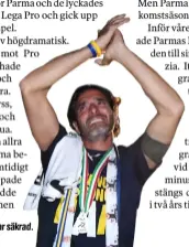  ??  ?? Alessandro Lucarelli grät när Serie A-platsen var säkrad.