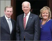  ??  ?? Yesterday: Kenny and wife Fionnuala with Joe Biden