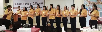  ?? INSTALLATI­ON OF ZONTA CLUB. Primary project: Young Women Leadership. Partner: Benedicto College. Coordinate­d by Zontians Emily Benedicto, Rufina Tanchan and Matt Baguia. ??