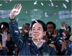  ?? ?? Lai Ching-te, 64 anni, candidato del Dpp, Partito progressis­ta democratic­o, ha vinto le elezioni presidenzi­ali di Taiwan.