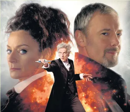  ?? SIMON RIDGWAY/RAY BURMISTON/BBC ?? Missy (Michelle Gomez), Doctor (Peter Capaldi) and the Master (John Simm)