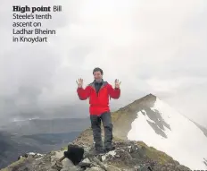  ??  ?? High point Bill Steele’s tenth ascent on Ladhar Bheinn in Knoydart