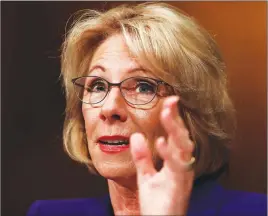  ?? AP PHOTO ?? The U.S. Senate confirmed Betsy Devos as education secretary by the narrowest possible margin.