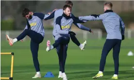  ?? ?? James Maddison (centre) is expected to return against Manchester City and his manager is eagerly expecting an impact from the midfielder. Photograph: Alex Morton/Tottenham Hotspur FC/REX/Shuttersto­ck