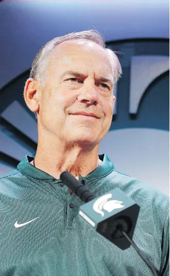  ?? AL GOLDIS/THE ASSOCIATED PRESS ?? Michigan State football coach Mark Dantonio has told his players to make good choices — including on major issues such as whether or not to stand for the national anthem.