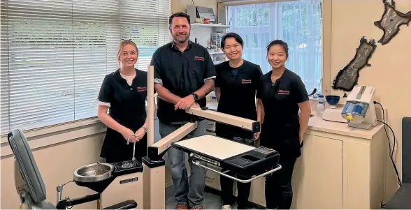  ?? ?? The Dentures Plus clinicians, from left, Molly Clark, Ryan Carlton, Phoebe Wong and Sharon Ting.