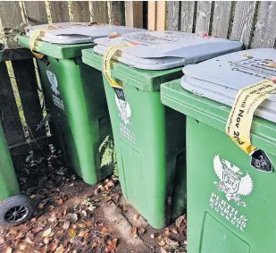  ?? ?? New bins The rollout has been hampered by bad weather, according to the council