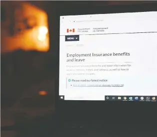  ?? JESSE JOHNSTON/THE CANADIAN PRESS ?? Despite the flood of CERB applicatio­ns, the CRA portal has been processing claims in mere minutes and promising income support within three to five days for direct deposit accounts.