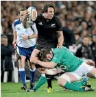  ??  ?? Zac Guildford in action for the All Blacks against Ireland in 2012.