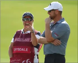  ??  ?? David Drysdale, with wife and caddy Vicky, lost out in Qatar