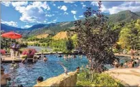  ?? Rachel Schnalzer Los Angeles Times ?? SIXTEEN geothermal pools overlook the Colorado River at Iron Mountain Hot Springs in Glenwood Springs, Colo.