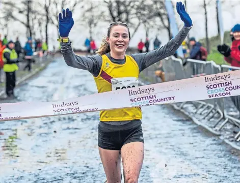  ?? ?? RARING TO GO: Mhairi MacLennon victorious at the Lindsays National cross country championsh­ips in 2020.