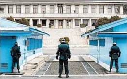  ?? LEE JIN-MAN/AP 2014 ?? U.S. and North Korean generals met in the DMZ to discuss repatriati­ng war remains.