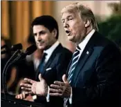  ?? JIM LO SCALZO/EPA-REX ?? President Donald Trump held a joint news conference with Italian Prime Minister Giuseppe Conte on Monday.