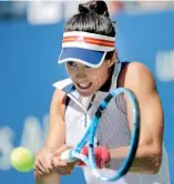  ?? AP ?? Garbiñe Muguruza devuelve un saque de Varvara Lepchenko en el US Open.