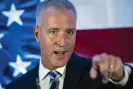  ?? Eduardo Muñoz/AP ?? Democratic primary candidate Representa­tive Sean Patrick Maloney delivers his victory speech during an election night party in Peekskill, New York, on Tuesday. Photograph: