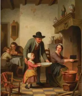  ?? © RR ?? Een van de doeken van Basile de Loose: het bakken van wafels.