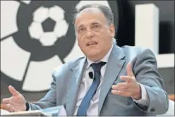  ??  ?? El presidente de LaLiga, Javier Tebas, en una imagen de archivo.