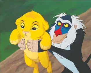  ?? PHOTOS: DISNEY ?? Disney has long denied that 1994’s The Lion King resembles a series called Kimba the White Lion.