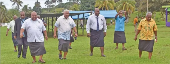  ?? Photo: Laisa Lui ?? Prime Minister Voreqe Bainimaram­a in Bua during the first leg of his Northern tour.