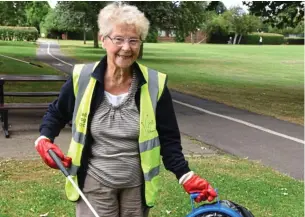  ??  ?? A clean sweep: Audrey Shorer has been litter-picking for 12 years