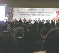  ??  ?? En la 40 Asamblea Plenaria de la CNPJ, la senadora Olga Sánchez Cordero exhortó a trabajar para lograr un México en paz.